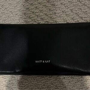 MATT & NAT Black Vegan Leather Long Wallet / Clutch